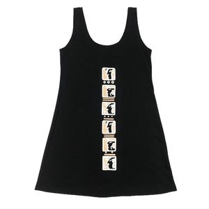 Xanab Black Cotton Dress Profile Faces